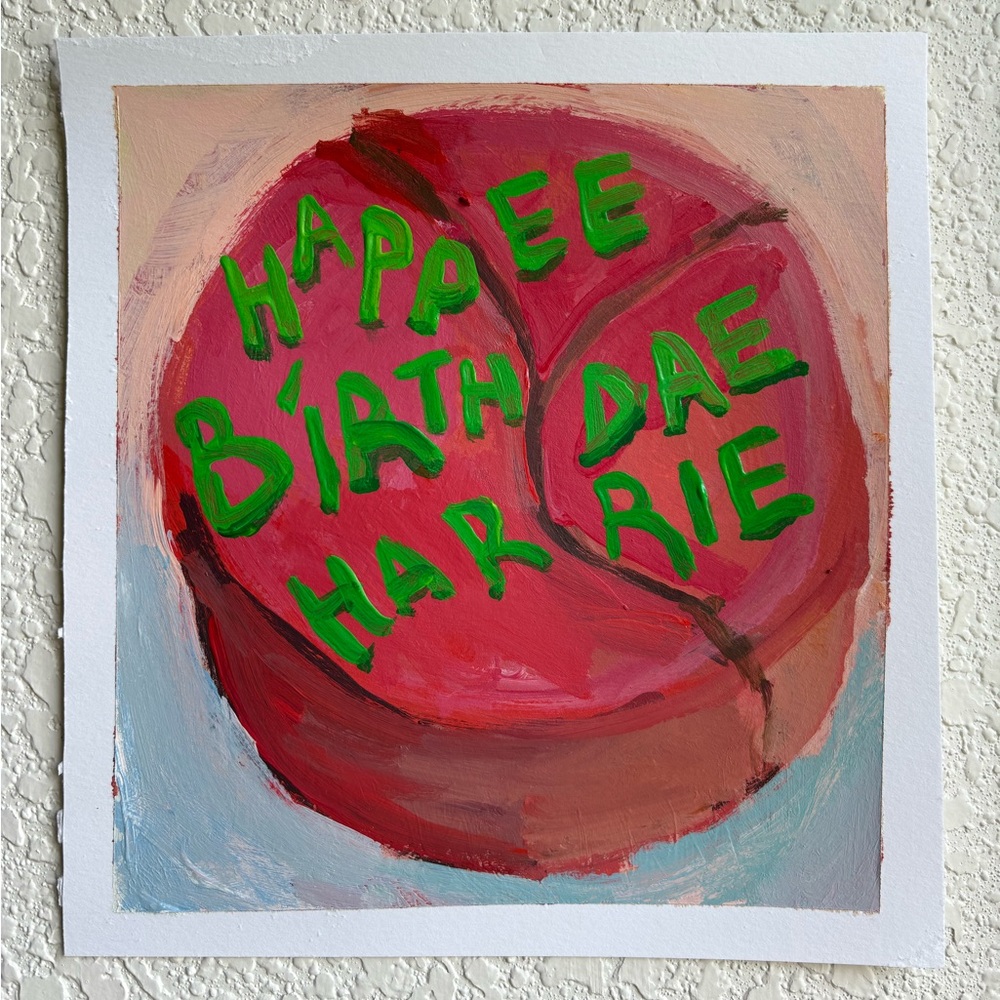 Vibrant Pink and Green Art